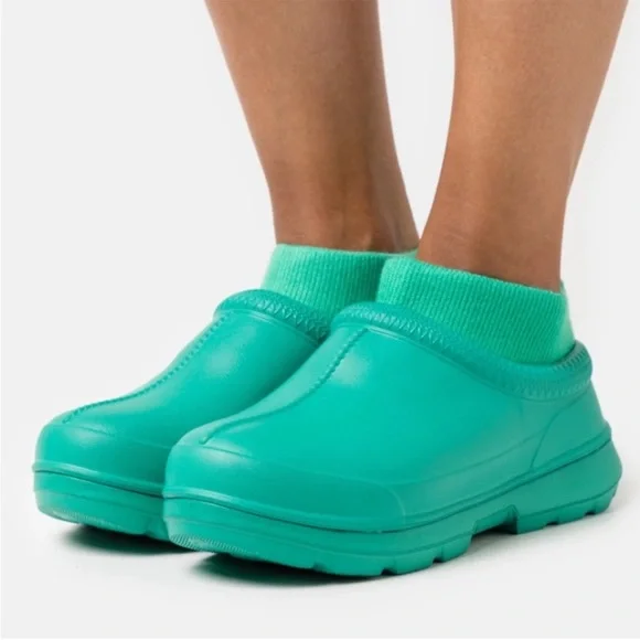 UGG TASMAN X Women Rain Shoes Emerald Green Teal Waterproof Clog Slippers - Picture 2 of 12